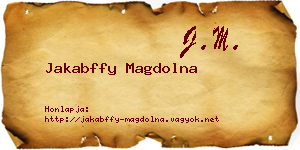 Jakabffy Magdolna névjegykártya