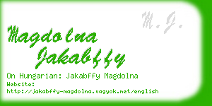 magdolna jakabffy business card